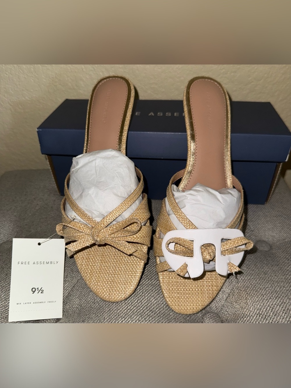 Free Assembly Women's Kitten Heel Sandals, sz 9 1/2